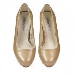 Zapatos elegantes de mujer 1209 charol beige02