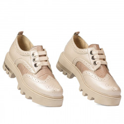 Zapatos casuales de mujer 6047 beige combinado