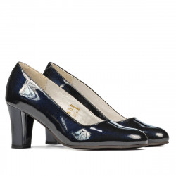 Zapatos elegantes de mujer 1209 charol índigo nácar