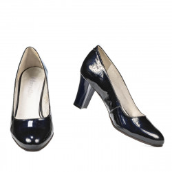 Zapatos elegantes de mujer 1209 charol índigo nácar