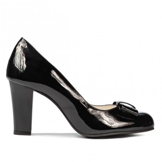 Zapatos elegantes de mujer 1245 charol negro