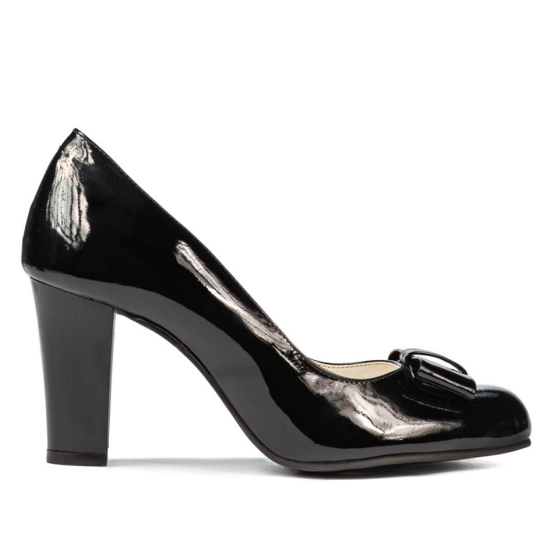 Zapatos elegantes de mujer 1245 charol negro