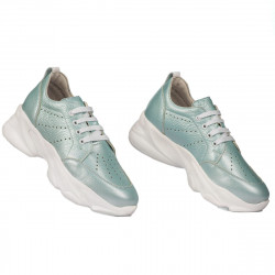 Zapatillas deportivas mujer 6046 turquesa nácar