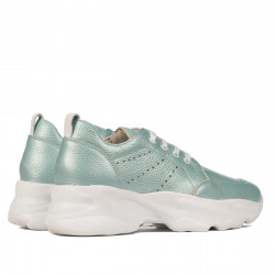 Zapatillas deportivas mujer 6046 turquesa nácar
