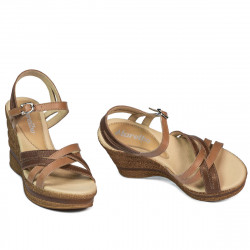 Sandalias de mujer 5086 camel combinado