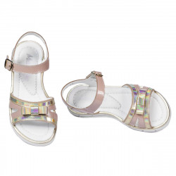 Sandalias para niños 539 charol nude combinado