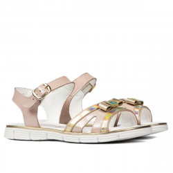 Sandalias para niños 539 charol nude combinado
