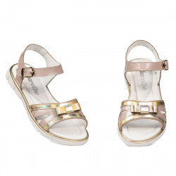 Sandalias para niños 539 charol nude combinado