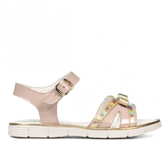 Sandalias para niños 539 charol nude combinado