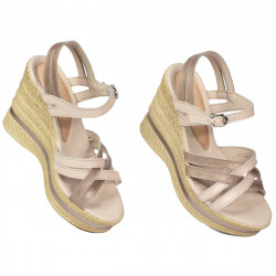 Sandalias de mujer 5086 beige nácar combinado