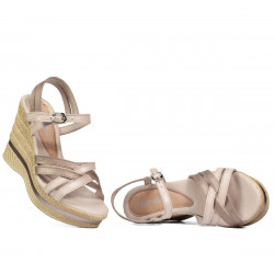 Sandalias de mujer 5086 beige nácar combinado