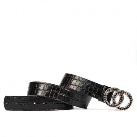 Cinturón mujer 10ld croco negro