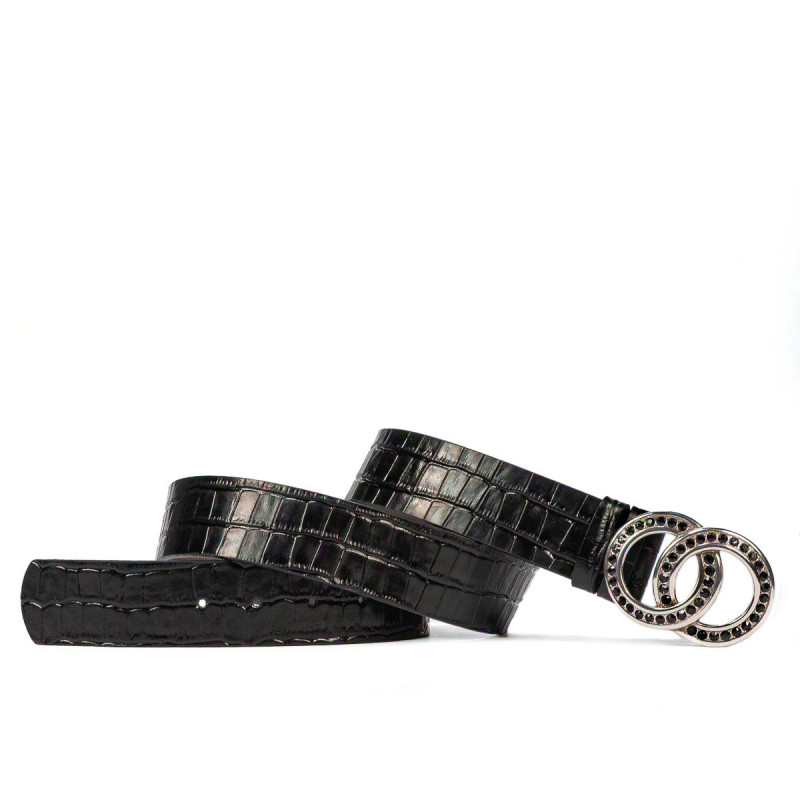 Cinturón mujer 10ld croco negro