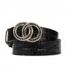 Cinturón mujer 10ld croco negro