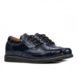 Zapatos para niños 154 charol índigo combinado