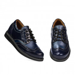 Zapatos para niños 154 charol índigo combinado