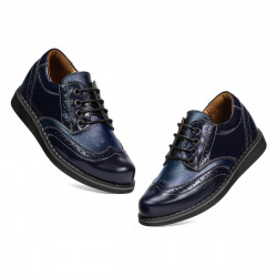 Zapatos para niños 154 charol índigo combinado