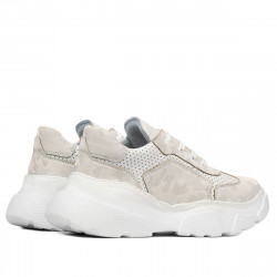 Zapatillas deportivas de mujer 6053 beige camuflaje combinado