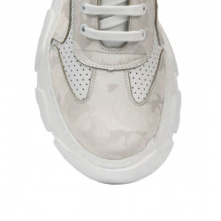 Zapatillas deportivas de mujer 6053 beige camuflaje combinado