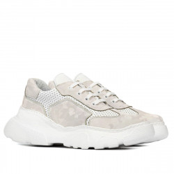 Zapatillas deportivas de mujer 6053 beige camuflaje combinado