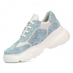 Zapatillas deportivas de mujer 6053 en azul camuflaje combinado