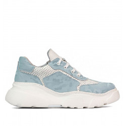 Zapatillas deportivas de mujer 6053 en azul camuflaje combinado