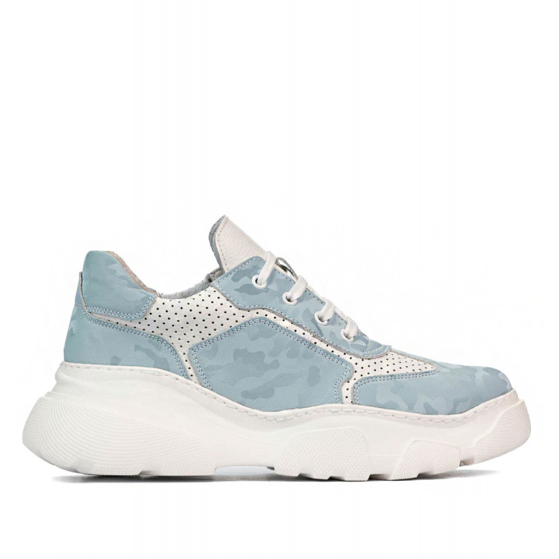 Zapatillas deportivas de mujer 6053 en azul camuflaje combinado