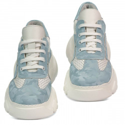 Zapatillas deportivas de mujer 6053 en azul camuflaje combinado