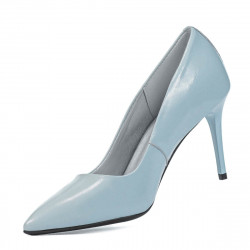 Zapatos elegantes de mujer 1293 charol azul