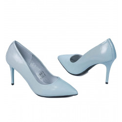 Zapatos elegantes de mujer 1293 charol azul