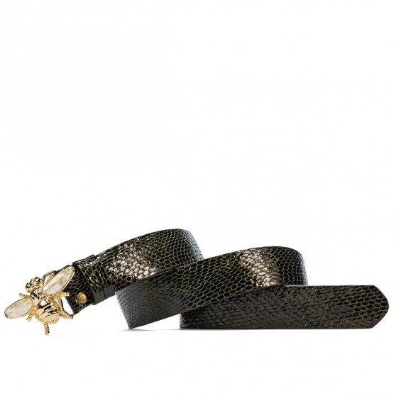 Cinturón de mujer 01ld croco charol verde