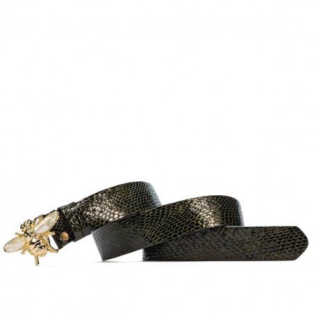 Cinturón de mujer 01ld croco charol verde