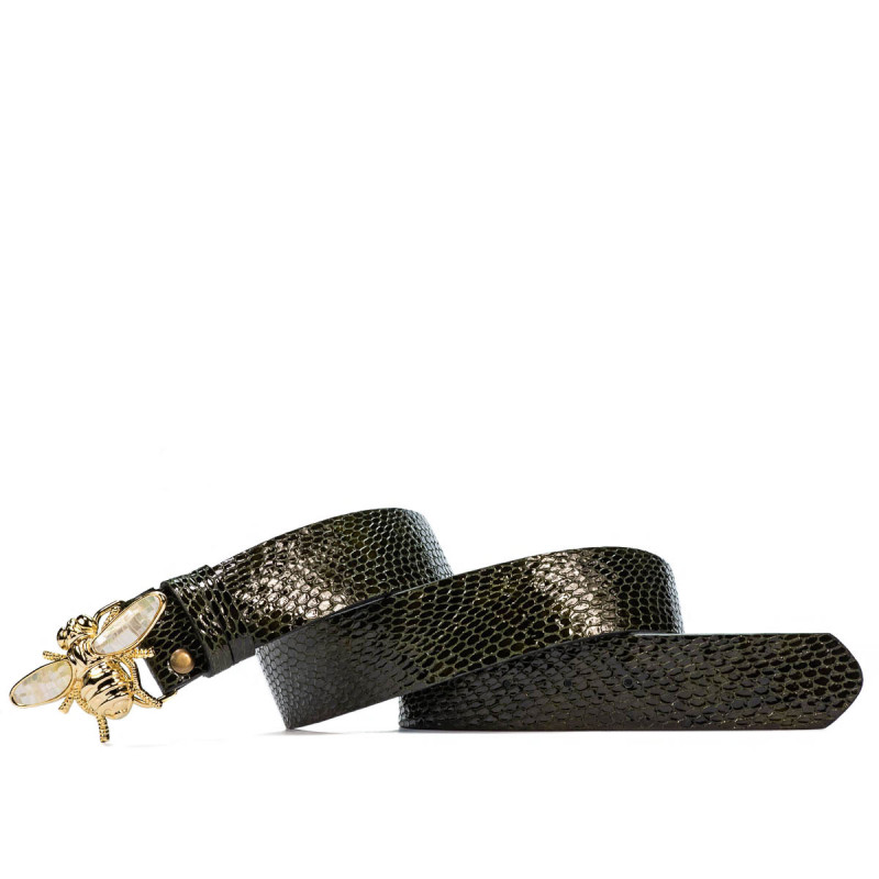 Cinturón de mujer 01ld croco charol verde