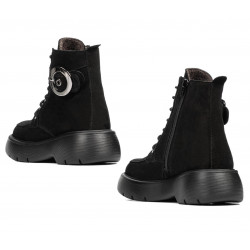 Botines de mujer 3372 negro ante