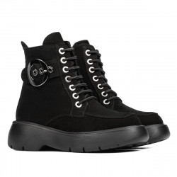 Botines de mujer 3372 negro ante