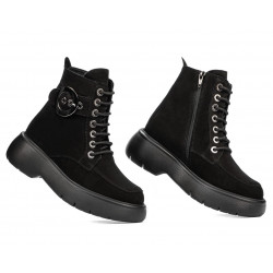 Botines de mujer 3372 negro ante