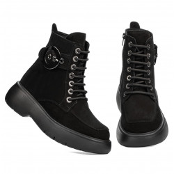 Botines de mujer 3372 negro ante