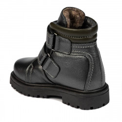Botines para niños pequeños 109c gris nacarado combinado