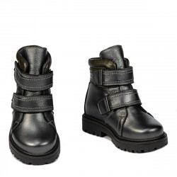 Botines para niños pequeños 109c gris nacarado combinado
