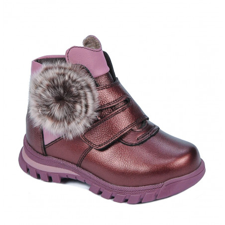 Botines para niños pequeños 104c burdeos nácar combinado
