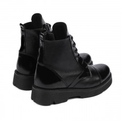 Botas para niños 3029 charol negro combinado