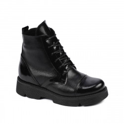 Botas para niños 3029 charol negro combinado