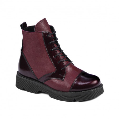 Botas para niños 3029 charol burdeos combinado