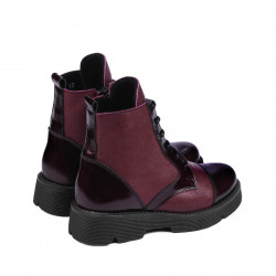 Botas para niños 3029 charol burdeos combinado