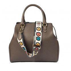 Bolso de mano para mujer 002g gris bruno