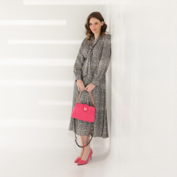 Bolso de mujer de hombro 003g fucsia