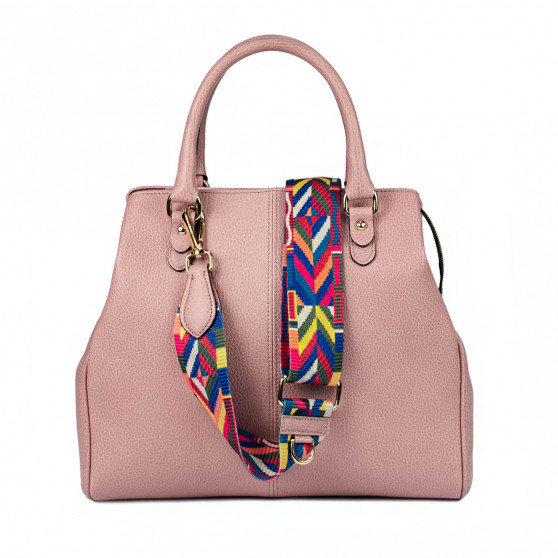 Bolso de mano para dama 002g rosa polvo