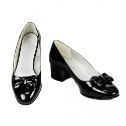 Zapatos elegantes de mujer 1270 charol negro