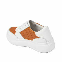 Zapatillas deportivas mujer 6059 blanco+naranja