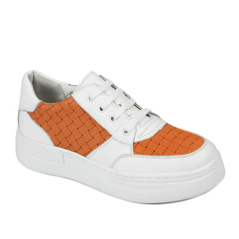 Zapatillas deportivas mujer 6059 blanco+naranja